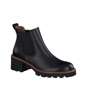 New Paul Green Webster Chelsea Boot In Black Leather Sz UK 7.5 / US 10